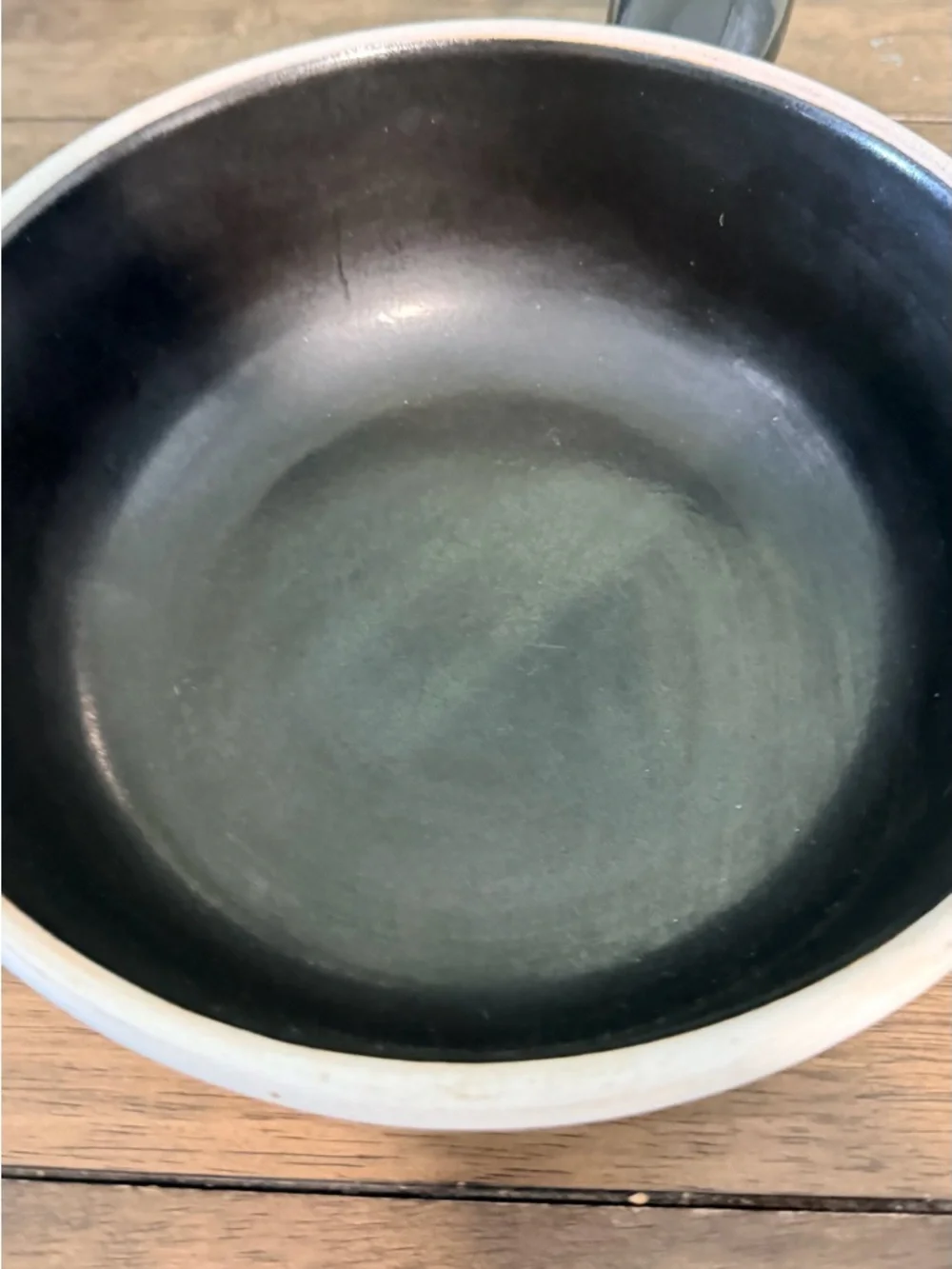 Vintage Landert Pottery Swiss fondue pot, likely dating from the 1950's